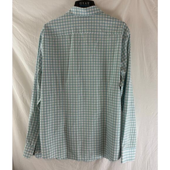 Mizzen + Main Shirt  XXL Mens Trim No Tuck Blue Plaid Performance Button Down - Picture 6 of 6